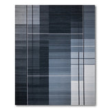 ODIKA Modern Geometric Washable Area Rug - Grey Blue Low Pile Non-Slip Rug for Living Room Bedroom