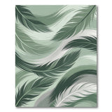 Sweeping Green Feathers Abstract Area Rug