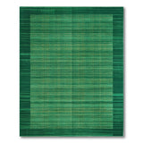 Emerald Green Bordered Stripe Area Rug