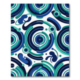 Modern Blue Teal Geometric Abstract Rug