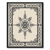 Ornate Persian Mandala Area Rug Black on Beige