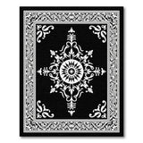 Intricate Black White Mandala Persian Area Rug