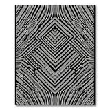 Black White Interlocking Diamond Geometric Area Rug