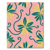 Vibrant Pink Leaf Swirl Area Rug