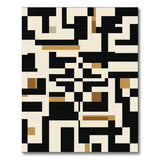 Bold Geometric Black Gold Abstract Area Rug