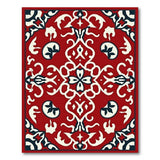 Red Persian Motif Area Rug