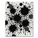 Bold Black Ink Splatter Abstract Area Rug