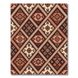 Brown and Tan Terracotta Diamond Geometric Southwestern Rug