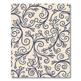 Navy Blue Swirling Vine Floral Cream Area Rug