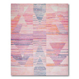 Vibrant Pink Teal Geometric Triangle Rug