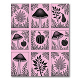 Pink Mushroom Pumpkin Botanical Rug