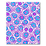 Whimsical Pink Blue Flower Doodle Area Rug