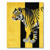 Bold Yellow Tiger Geometric Area Rug