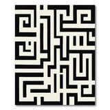 ODIKA Modern Abstract Maze Washable Area Rug - Low Pile & Non-Slip