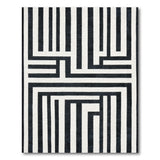 Geometric Modern Black and White Bold Black White Maze Geometric Area Rug