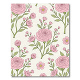 Blush Pink Rose Blossom Floral Area Rug