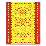 Vibrant Yellow Polka Dot Area Rug with Red Border