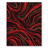 Bold Red Gold Swirl Abstract Area Rug
