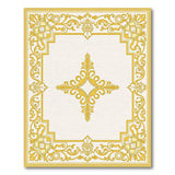 Opulent Gold Quatrefoil Border Area Rug