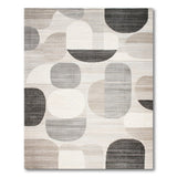 Modern Abstract Grey Oval Area Rug