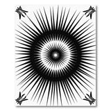 Black and White Black White Geometric Sunburst Area Rug