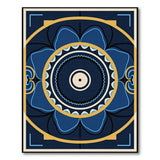 Blue and Teal Navy Mandala Geometric Area Rug