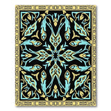 Blue and Teal Teal Gold Ornate Persian Area Rug