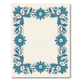 Teal Floral Border Area Rug