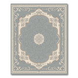 Ornate Grey Medallion Area Rug