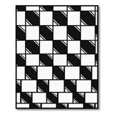 Bold Black White Diagonal Grid Area Rug