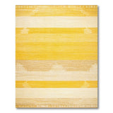 Golden Yellow Striped Southwestern Area Rug