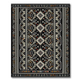 Black White Southwestern Geometric Black and White Area Rug