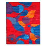 Multi-color and Patterns Vibrant Red Geometric Modern Area Rug