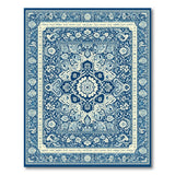 Blue and Teal Traditional Persian Blue Persian Medallion Area Rug