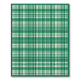 Green Gingham Plaid Rustic Farmhouse Rug