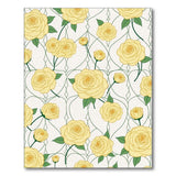 Vintage Yellow Roses Lattice Area Rug