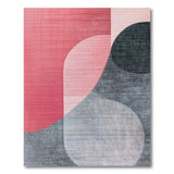 Pink Grey Abstract Geometric Area Rug