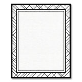 Black White Geometric Border Area Rug