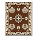 Brown Cream Traditional Persian Medallion Rug