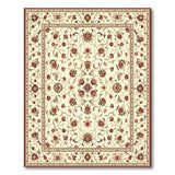 Cream Red Floral Traditional Persian Area Rug