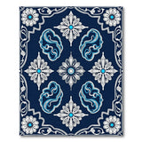 Navy Blue Traditional Persian Floral Traditional Persian Rug