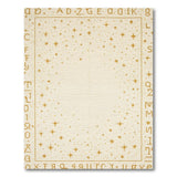 Golden Alphabet Stars Kids Area Rug