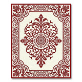 ODIKA Washable Red Traditional Medallion Low Pile Area Rug - Non-Slip & Pet Friendly