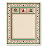 Vintage Poinsettia Christmas Border Area Rug