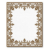 Vintage Brown Floral Border Area Rug
