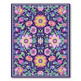 Vibrant Purple Floral Area Rug