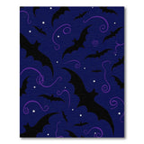 Black Bats Night Sky Area Rug with Stars