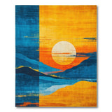 Bold Sunset Peaks Abstract Area Rug in Blue Orange