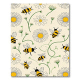 ODIKA Washable Bumblebee & Daisy Floral Rug - Low Pile, Non-Slip, Pet & Kid Friendly