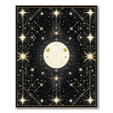Gold Celestial Moon Stars Geometric Rug